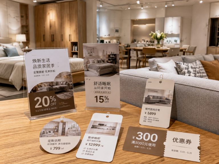 阳高县家具门店单页海报与吊牌